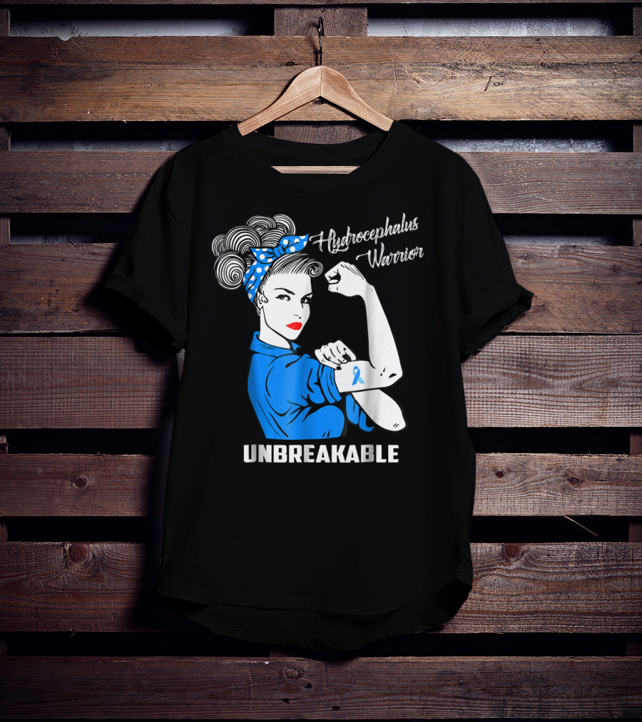 Hydrocephalus Warrior Unbreakable Awareness VB Rosie The Riveter Iconic T-Shirt