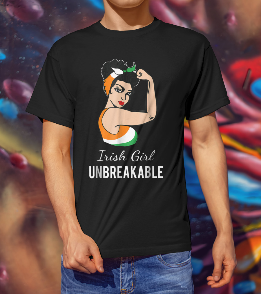 Irish Girl Unbreakable Strong Woman Empowerment T-Shirt