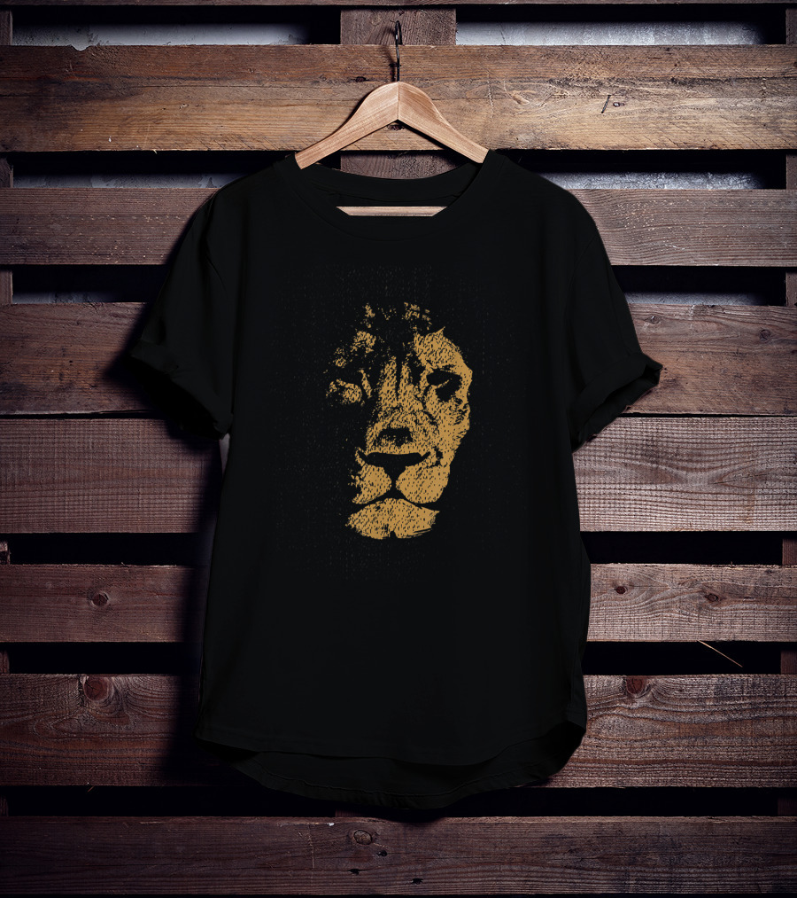 Lion Head Hand Drawn Textured T-Shirt
