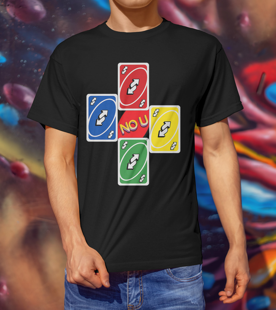 No U Reverse Card Cross Multicolor T-Shirt