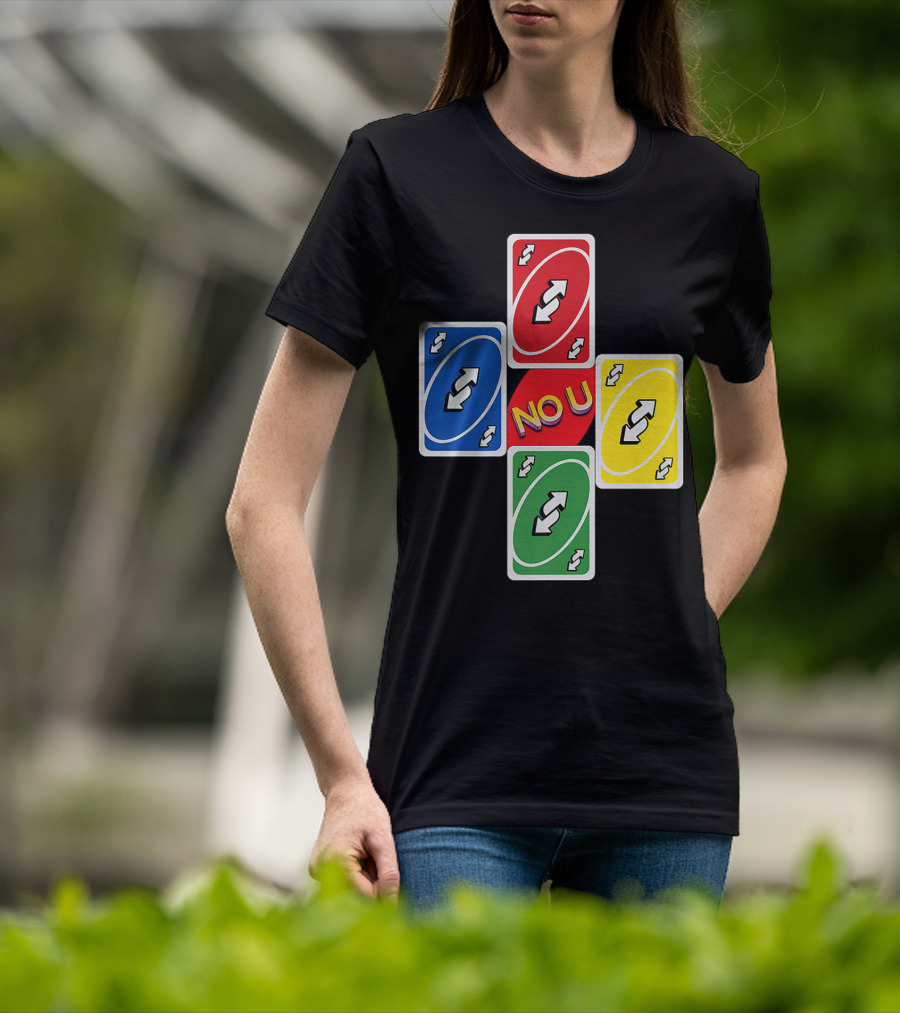 No U Reverse Card Cross Multicolor T-Shirt