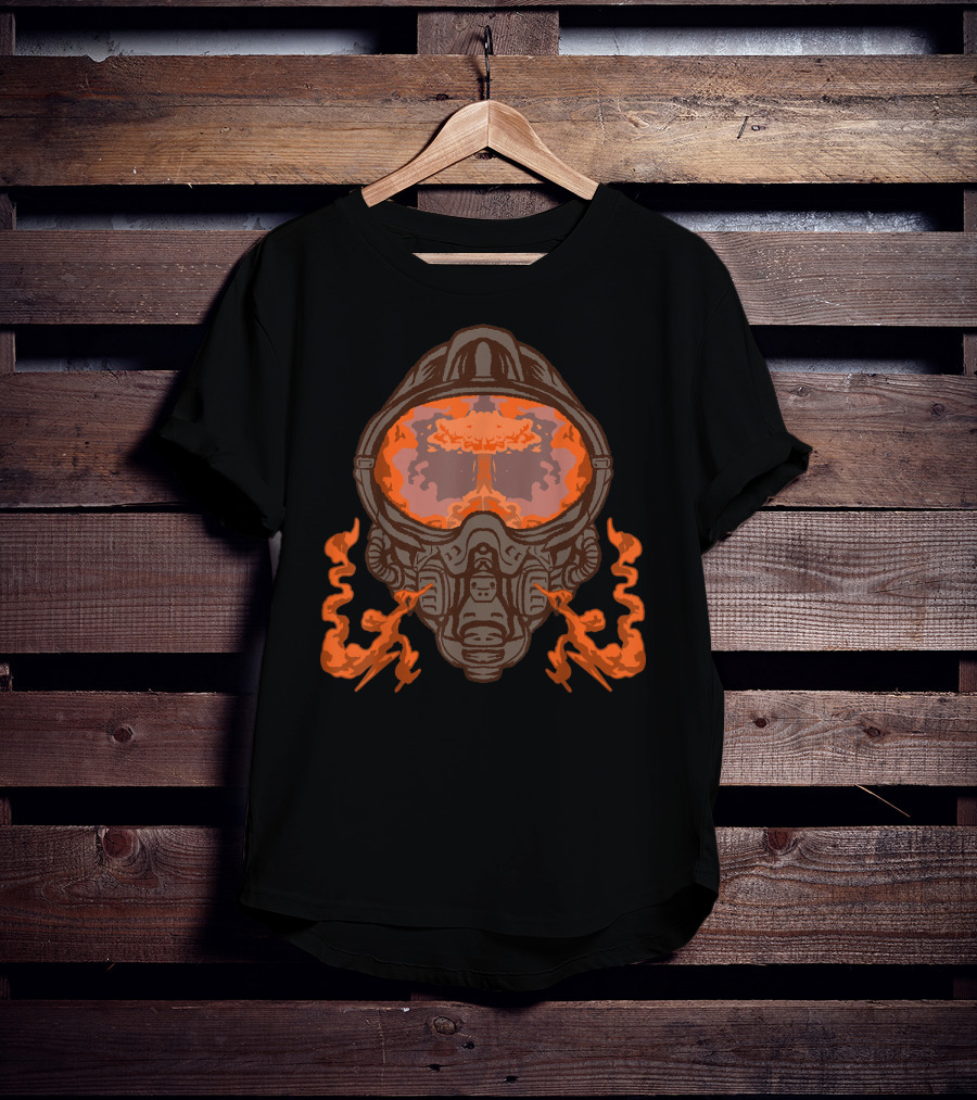 Nuke Atom Bomb Fallout Hydrogen Bomb Abomb Gas Mask Nuclear Explosion Reflection T-Shirt