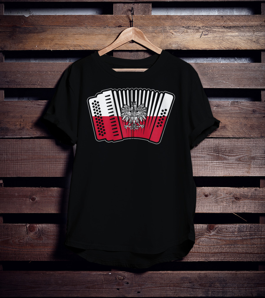 Polish Flag Eagle Accordion Polska T-Shirt