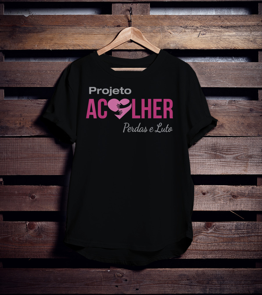 Projeto Acolher Coração Perdas E Luto Abraço T-Shirt