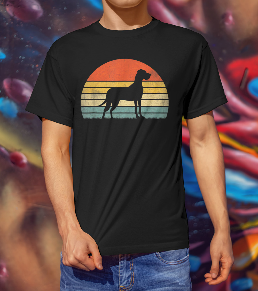 Retro Sunset Style Great Dane T-Shirt