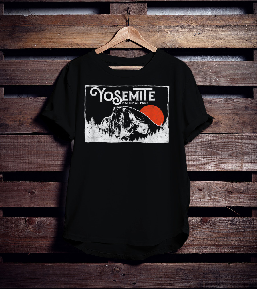 Yosemite National Park Half Dome Retro Sun T-Shirt