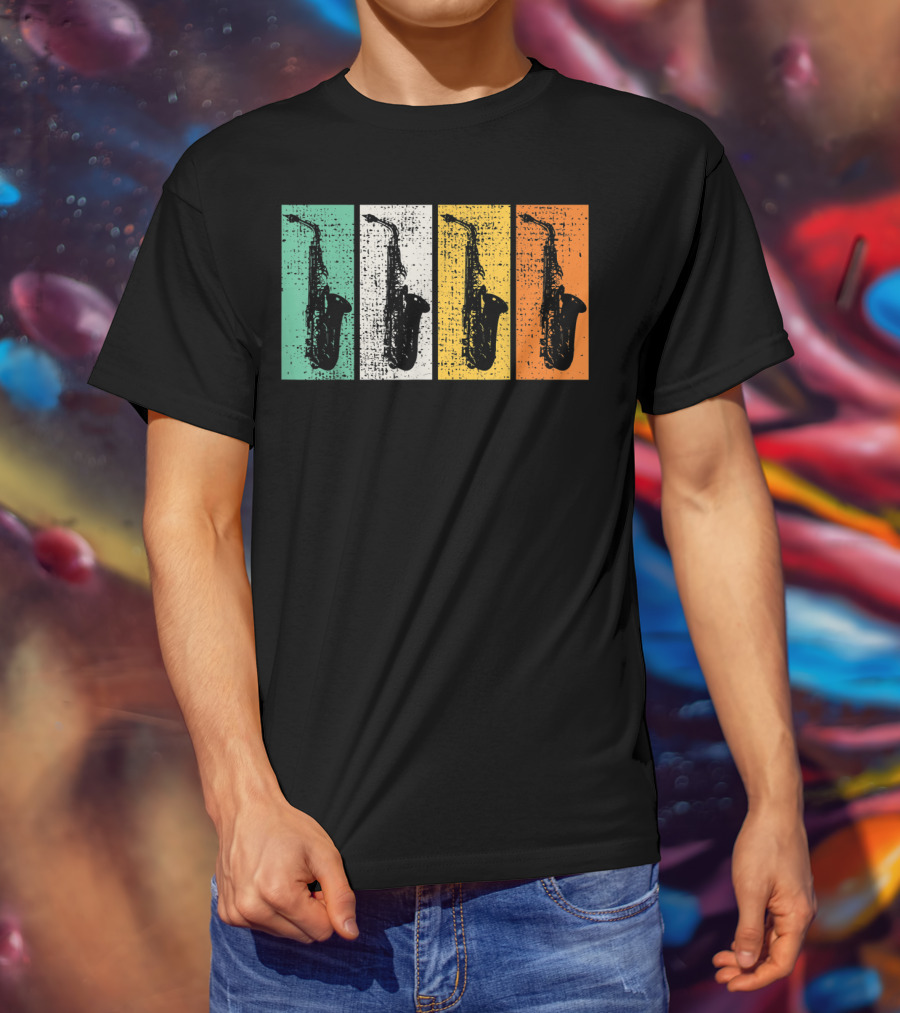 Retro Saxophone Pop Art Marching Band Sax T-Shirt