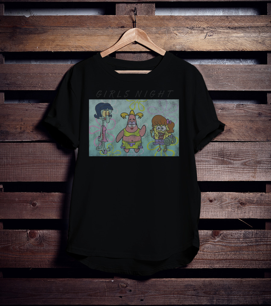 Girls Night Spongebob Squarepants Patrick Squidward T-Shirt