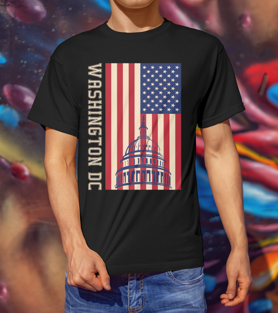 Washington DC American Flag Capitol Building T-Shirt