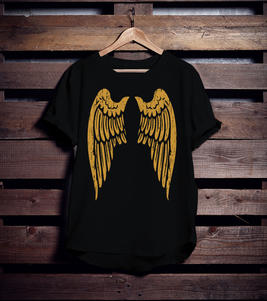 Gold Angel Wings Back T-Shirt