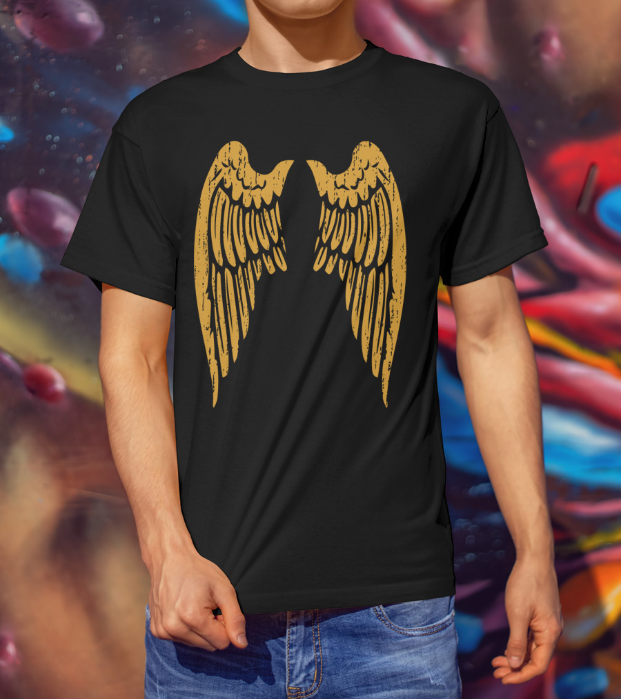 Gold Angel Wings Back T-Shirt
