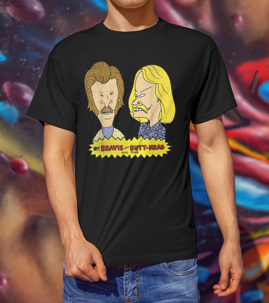 MTV Beavis And Butt-Head Seventies Mustaches Retro Look By Mike Judge T-Shirt