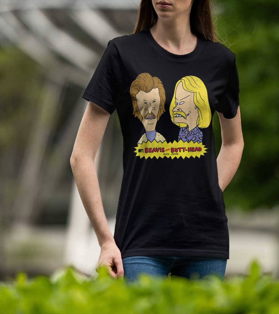 MTV Beavis And Butt-Head Seventies Mustaches Retro Look By Mike Judge T-Shirt