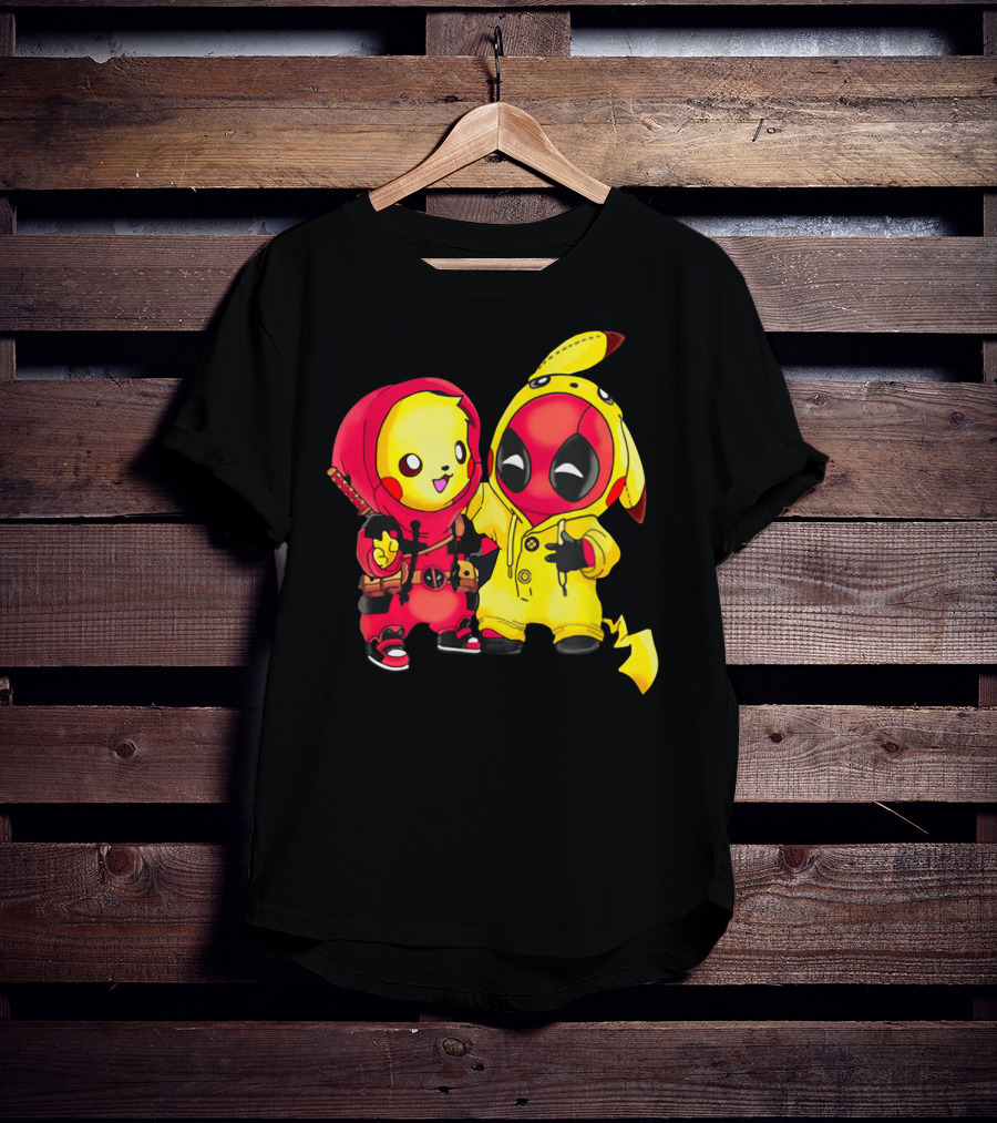 Cute Pikapool Pikachu Deadpool Mashup Hoodie Characters T-Shirt