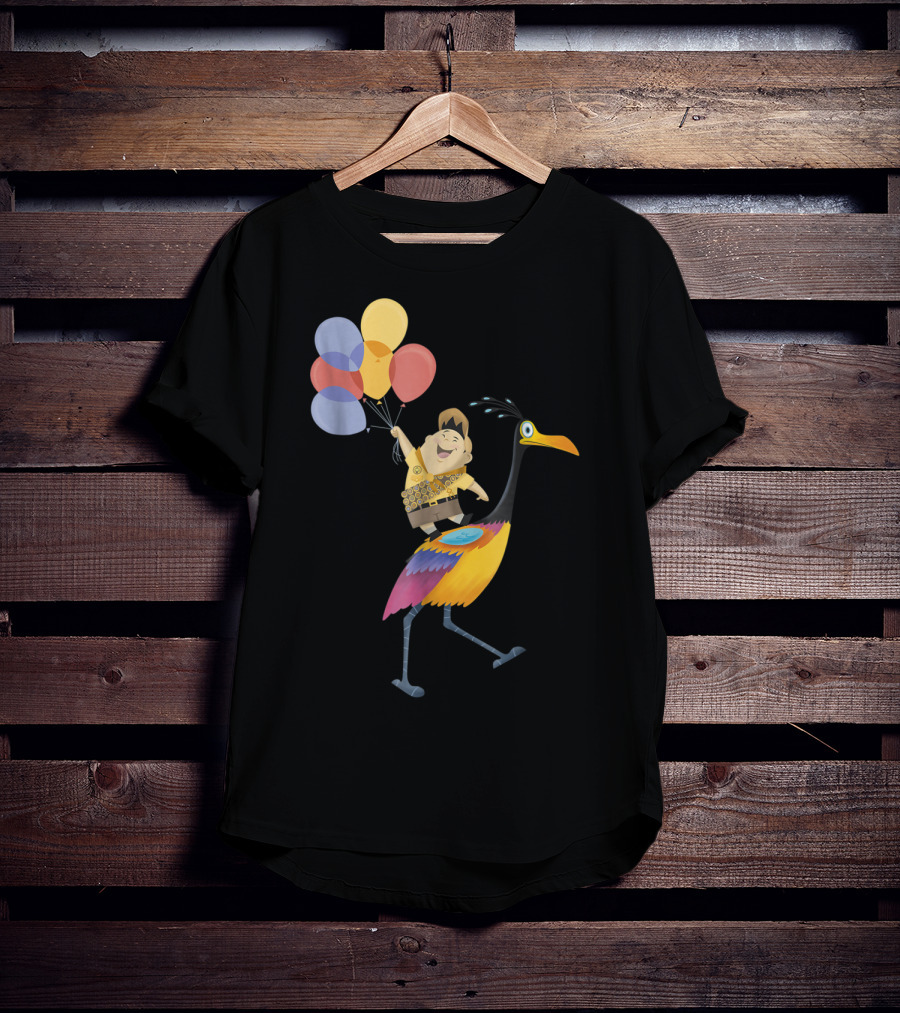 Russell Riding Kevin With Balloons Disney Pixar Up T-Shirt