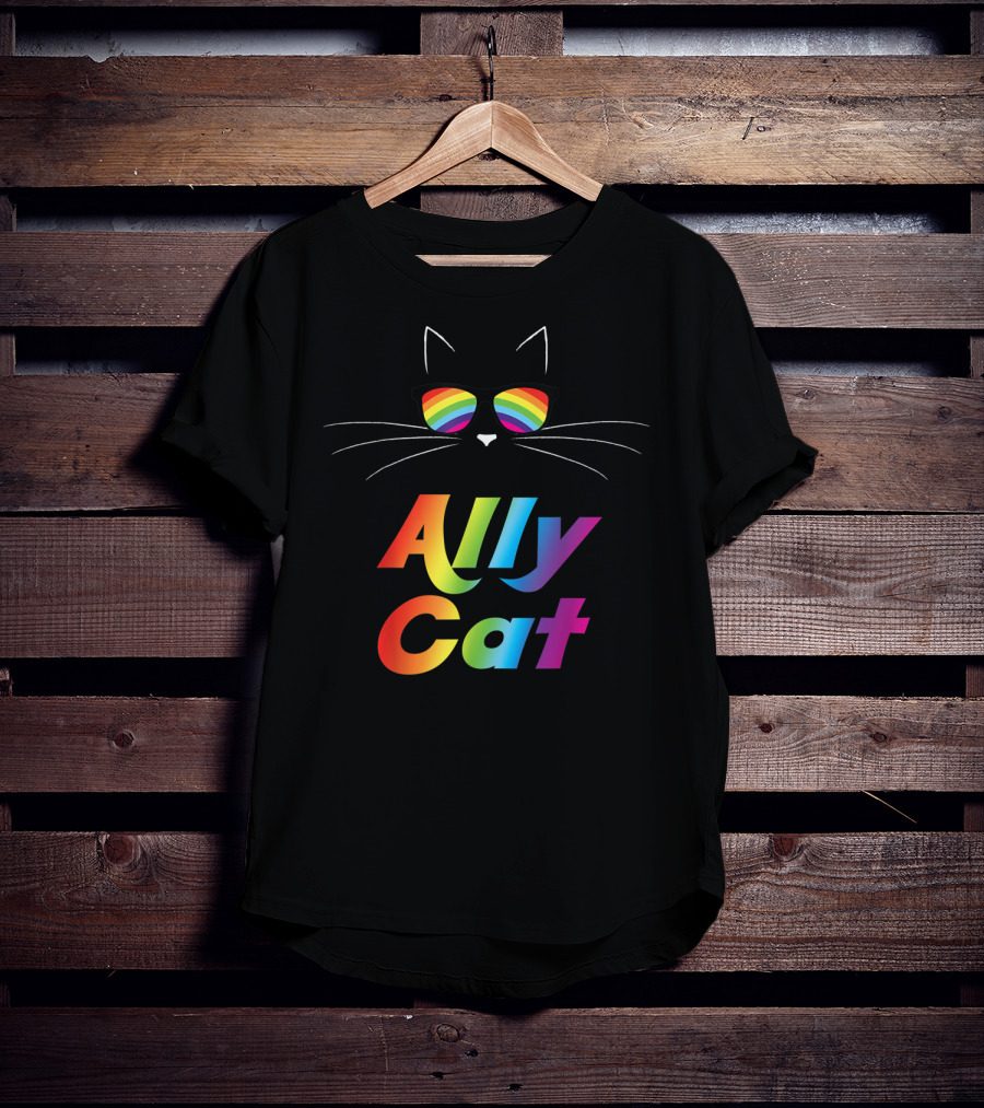 Ally Cat Rainbow Sunglasses Kitty T-Shirt