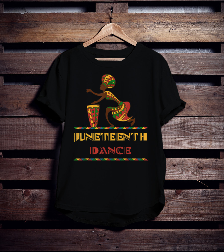 Juneteenth Dance African Drum Djembe Afro Girl T-Shirt