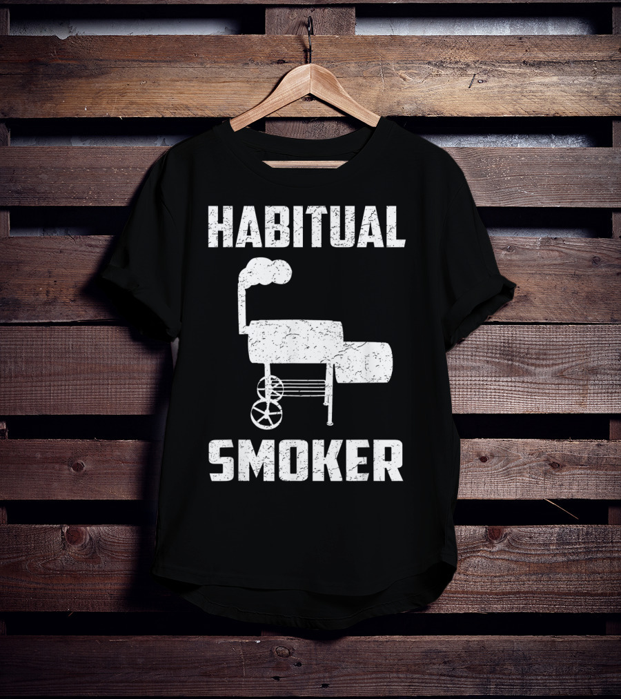 Habitual Smoker BBQ Funny Smoked Meat Barbeque T-Shirt