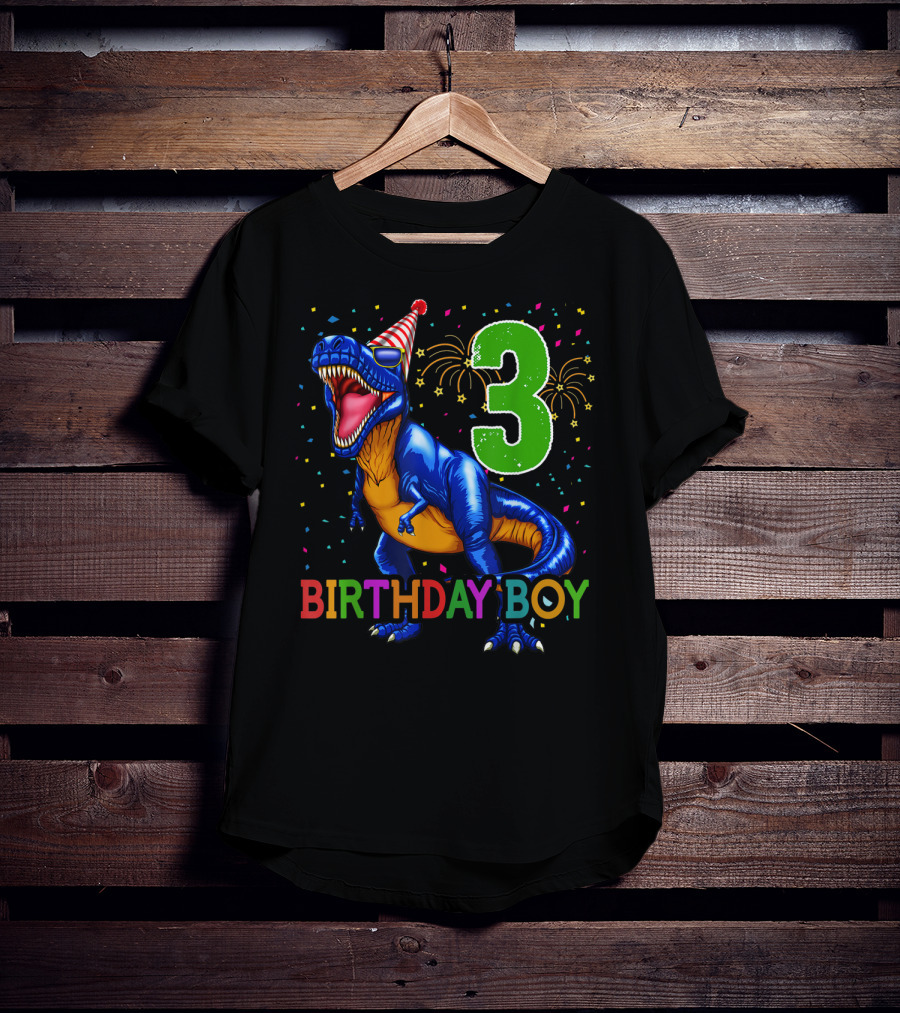 Birthday Boy Rawr I'm 3 Dinosaur Party T-Shirt
