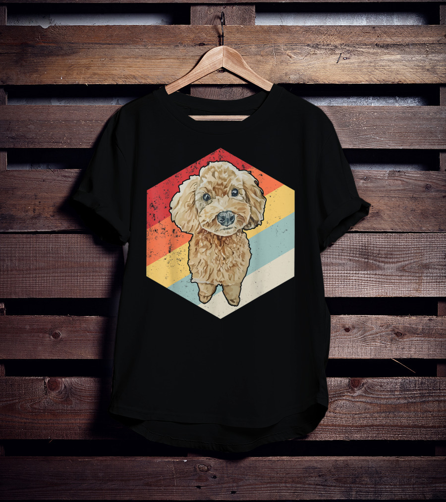 Cute Cavapoo Dog Pet Vintage Retro Stripes T-Shirt
