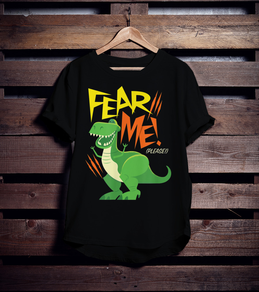 Disney Pixar Toy Story 4 Rex Fear Me Please Green Dinosaur Cartoon T-Shirt
