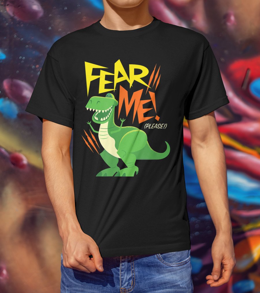 Disney Pixar Toy Story 4 Rex Fear Me Please Green Dinosaur Cartoon T-Shirt