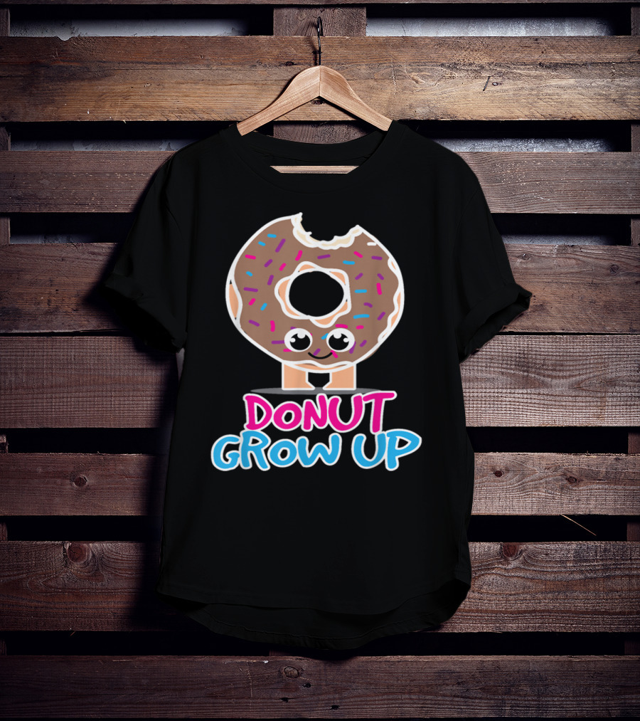 Funny Donut Lover Donut Grow Up Cute Sprinkled Doughnut Character T-Shirt
