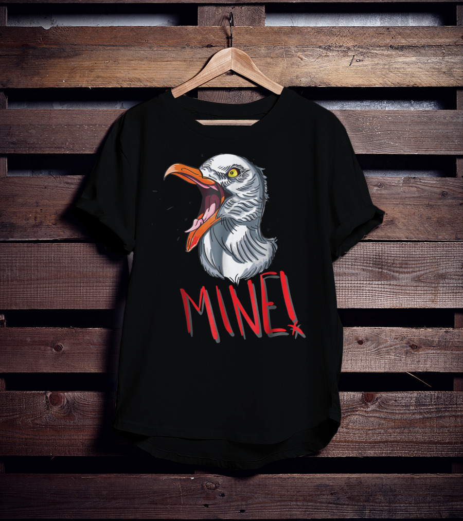 Funny Seagull Mine Save The Beach Chicken Mine T-Shirt