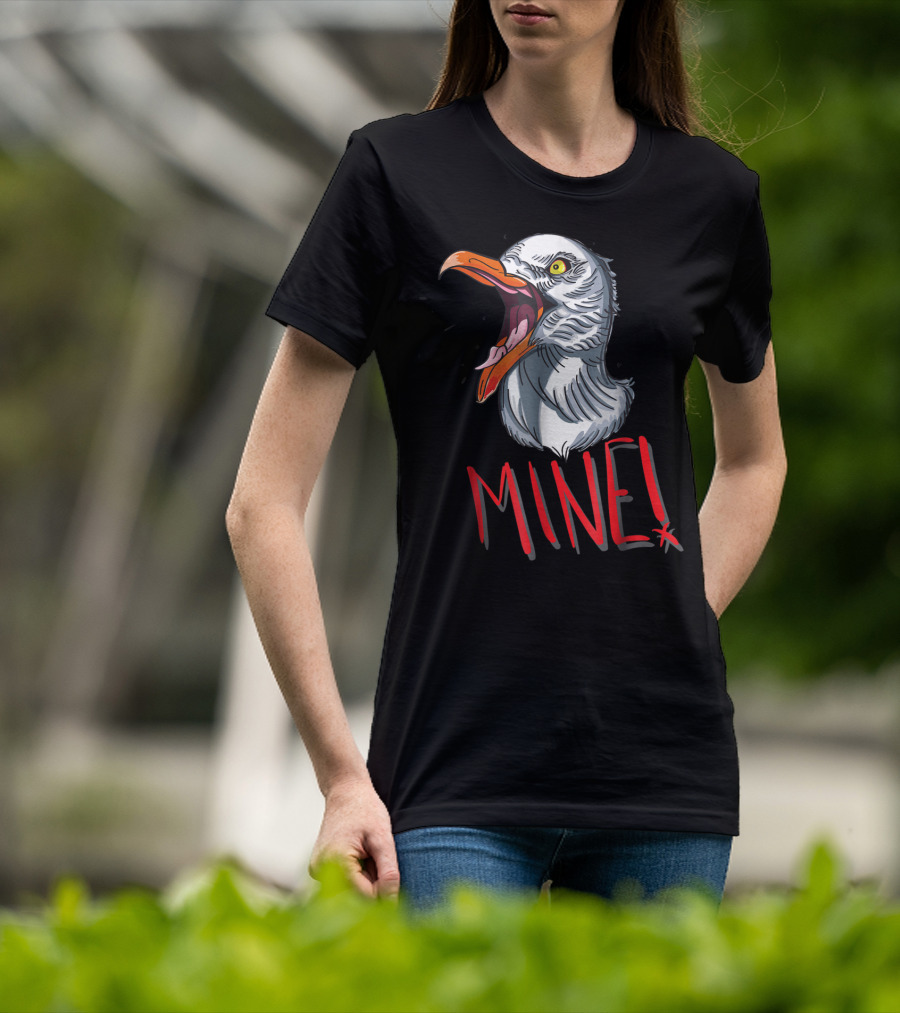 Funny Seagull Mine Save The Beach Chicken Mine T-Shirt