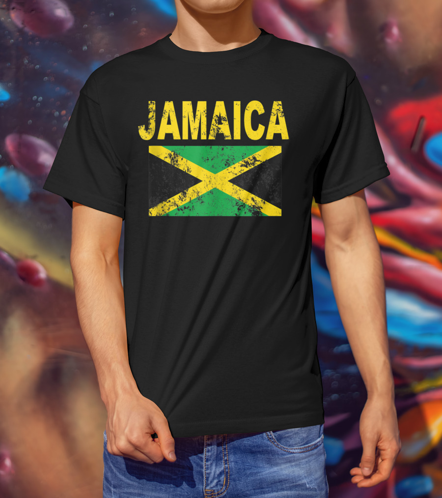 Jamaica Distressed Flag Cool Jamaican Flags T-Shirt