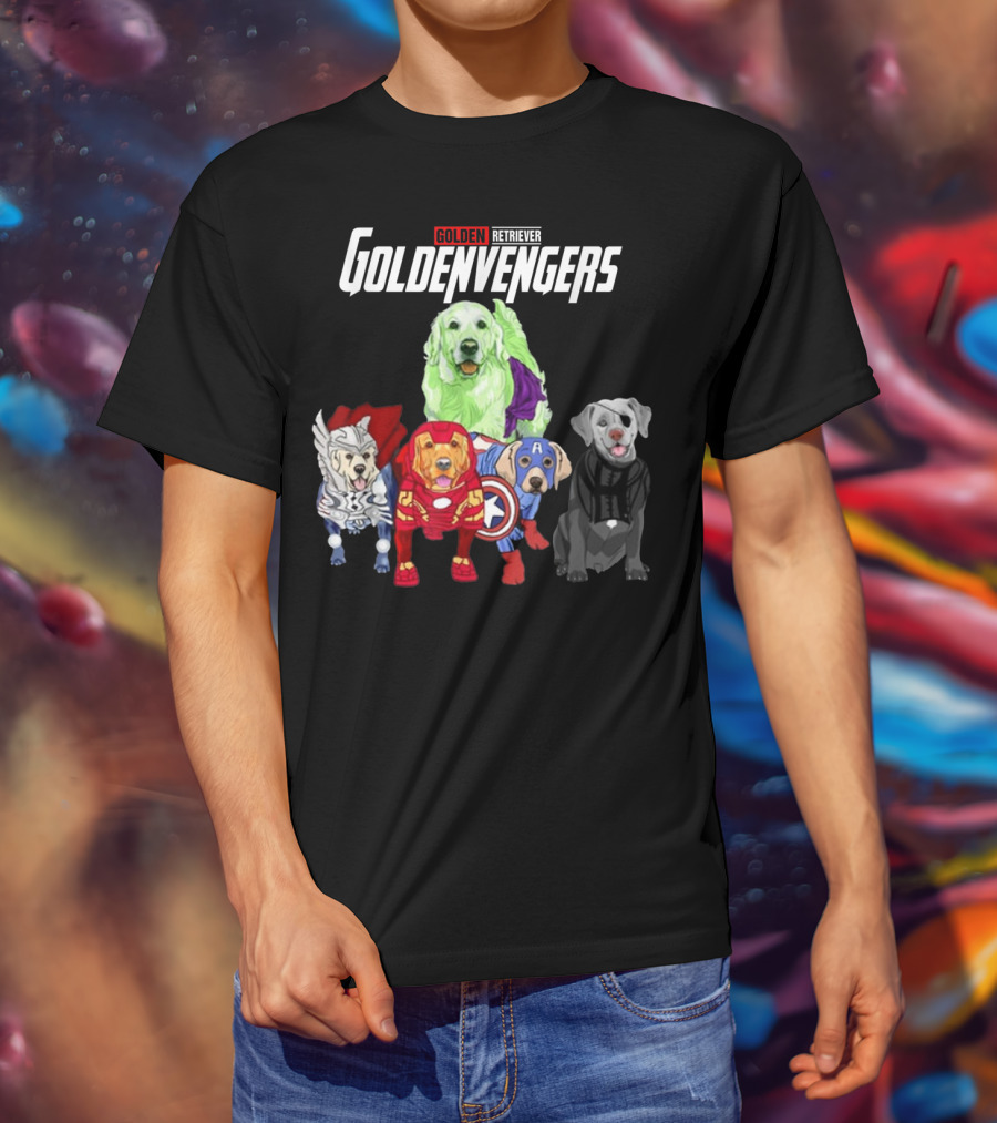 Goldenvengers Golden Retriever Avengers Dogs T-Shirt