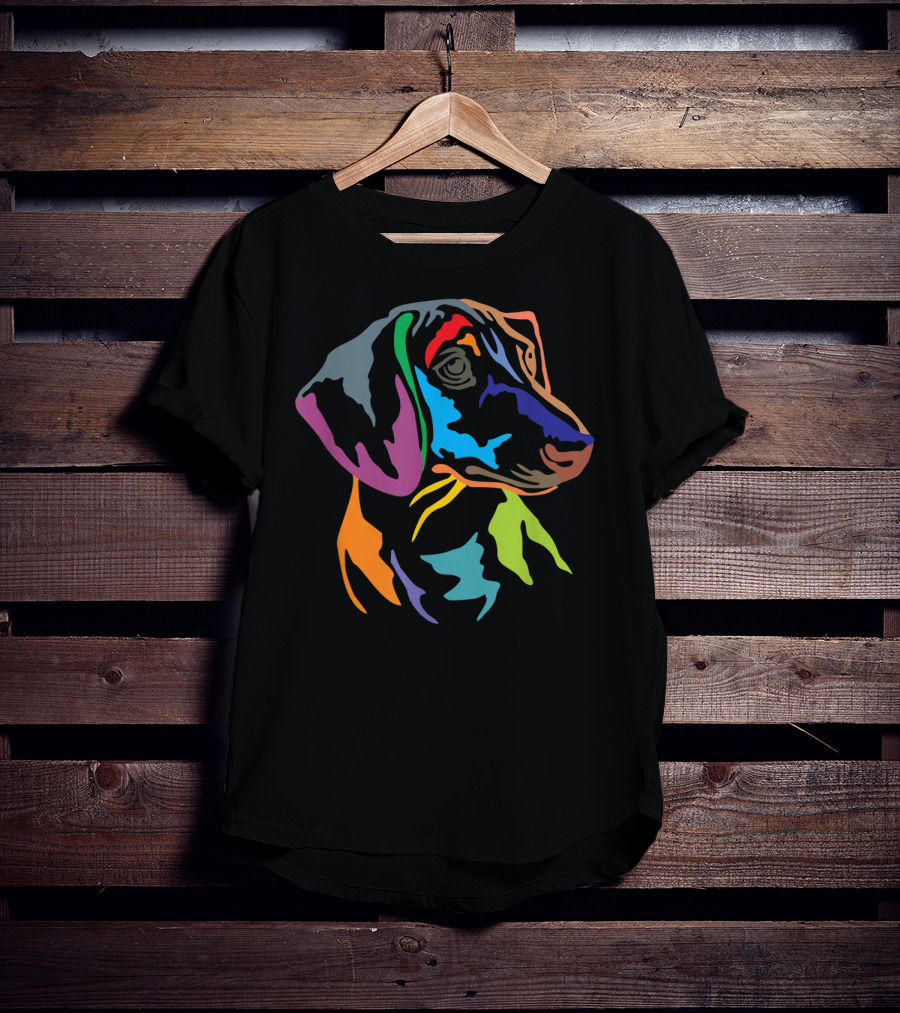 Colorful Happy German Dachshund Pop T-Shirt