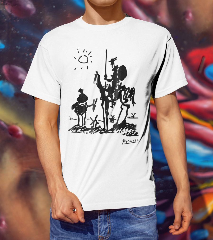 Picasso Don Quixote 1955 Sketch With Sun And Sancho Panza T-Shirt