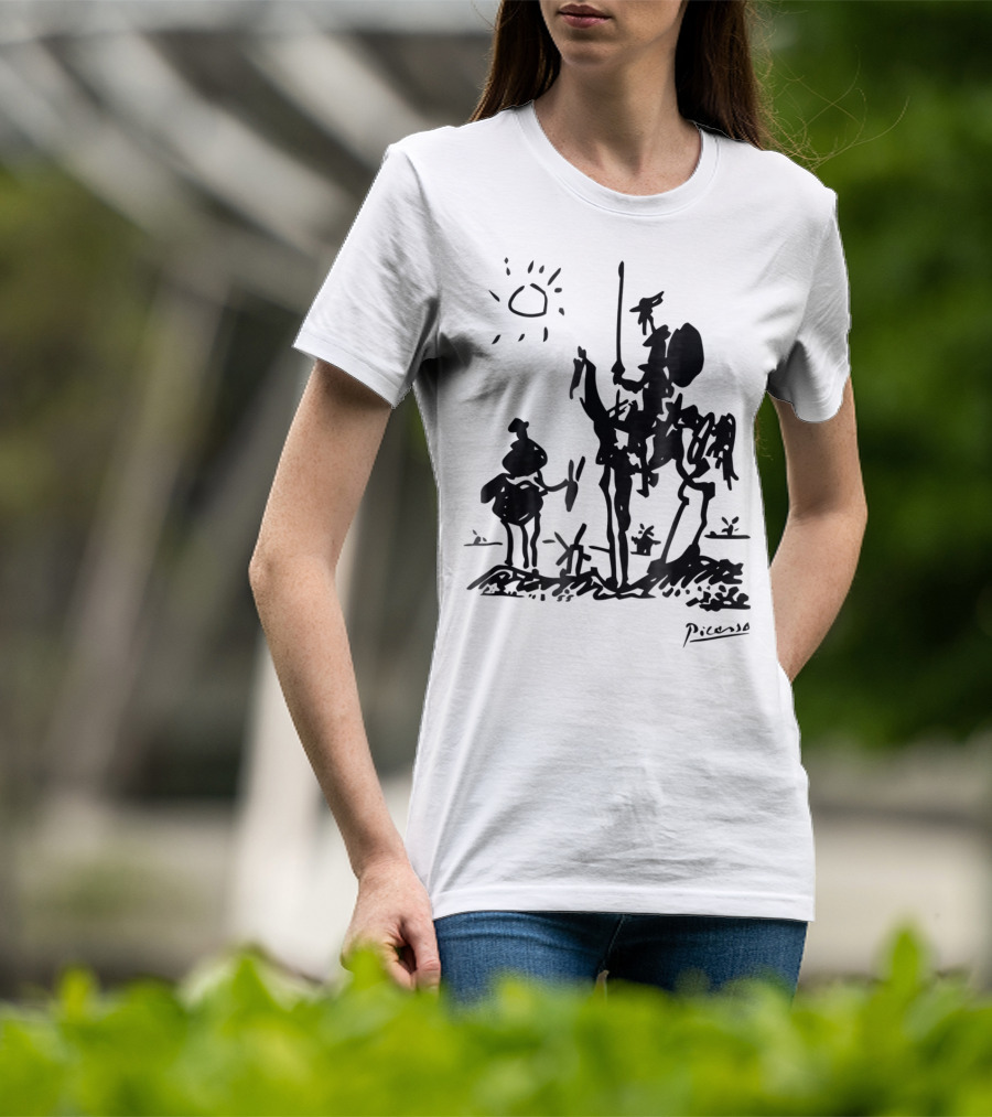 Picasso Don Quixote 1955 Sketch With Sun And Sancho Panza T-Shirt