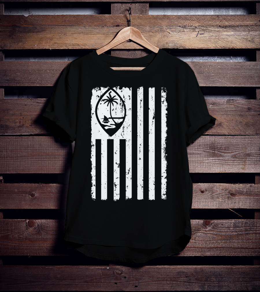 Guam Seal And American Flag T-Shirt