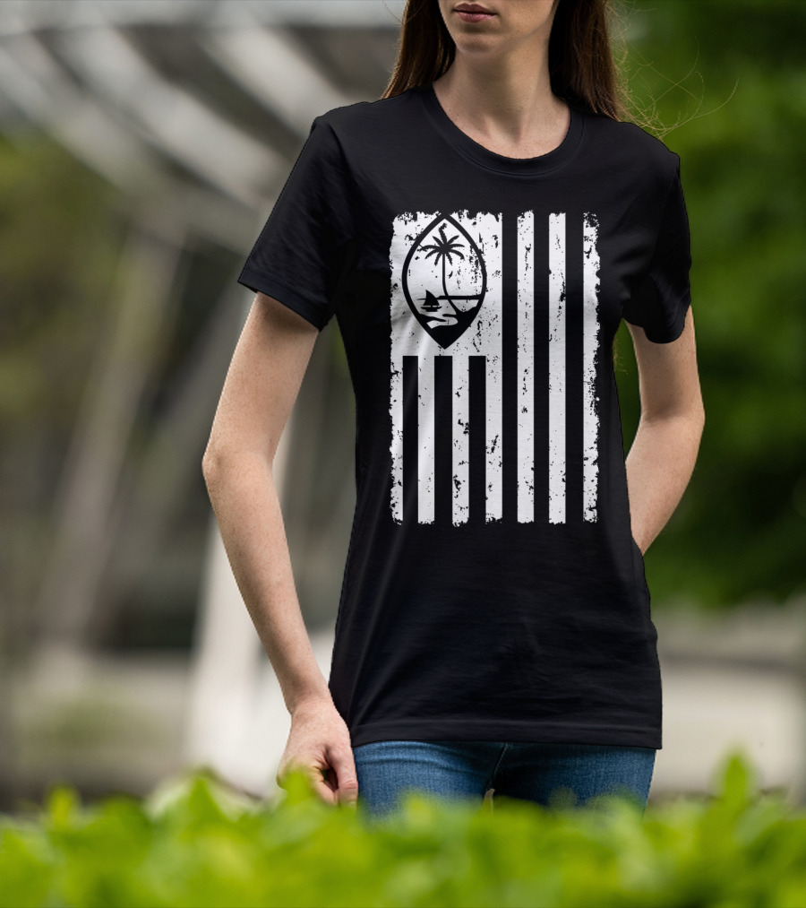 Guam Seal And American Flag T-Shirt