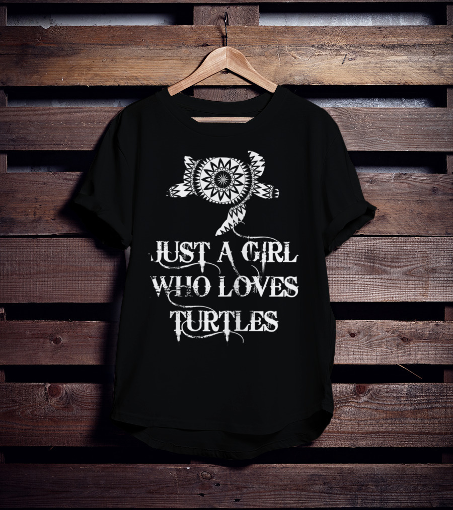 Just A Girl Who Loves Turtles Mandala Sea Turtle T-Shirt