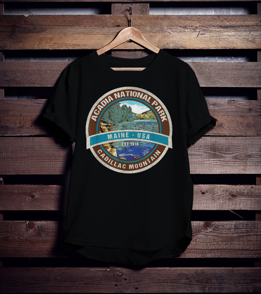 Acadia National Park Maine USA Cadillac Mountain Est 1916 T-Shirt