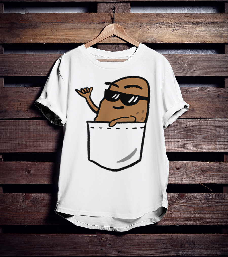 Awesome Hang Loose Potato Shaka In Pocket T-Shirt