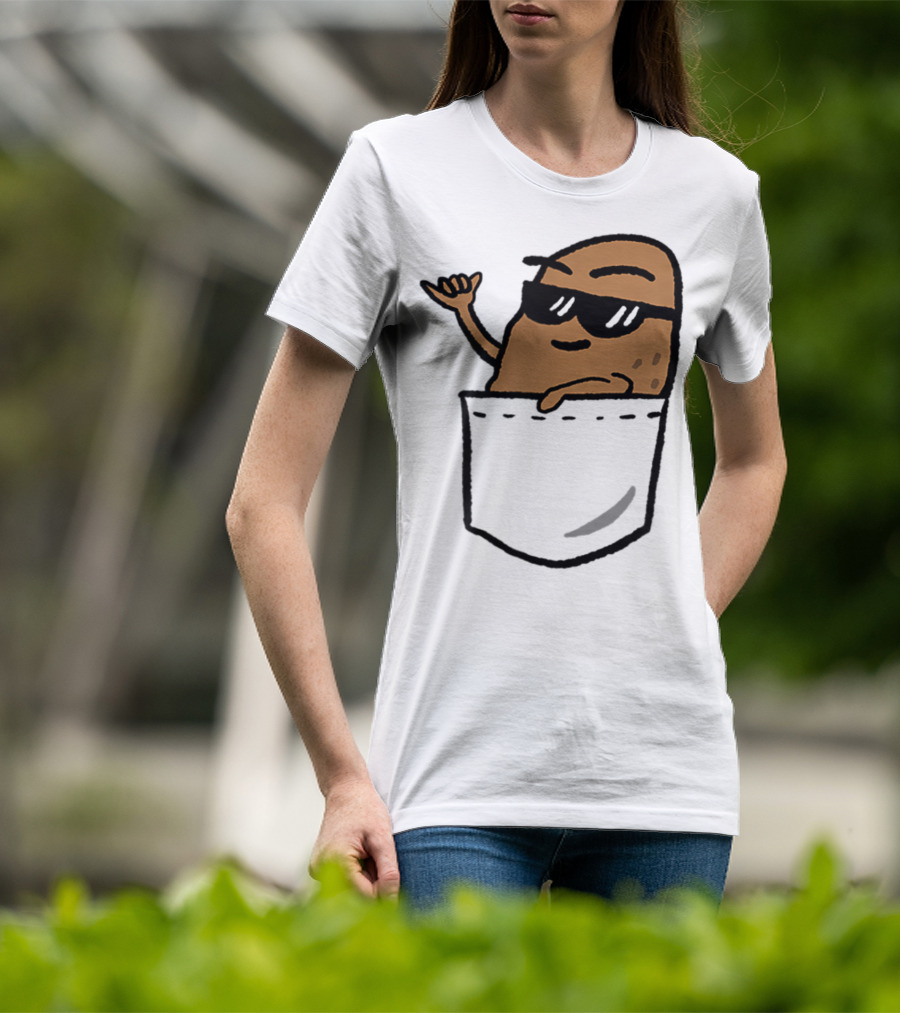 Awesome Hang Loose Potato Shaka In Pocket T-Shirt