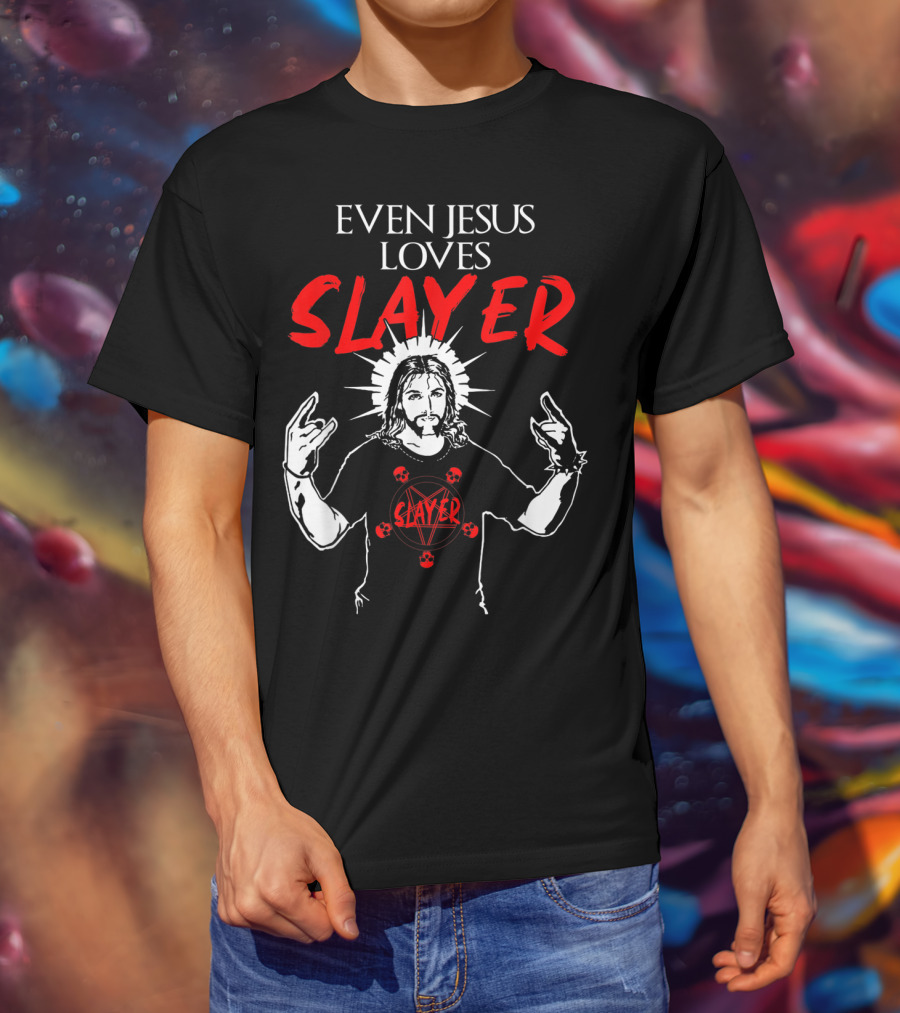 Even Jesus Loves Slayer Christian Heavy Metal T-Shirt