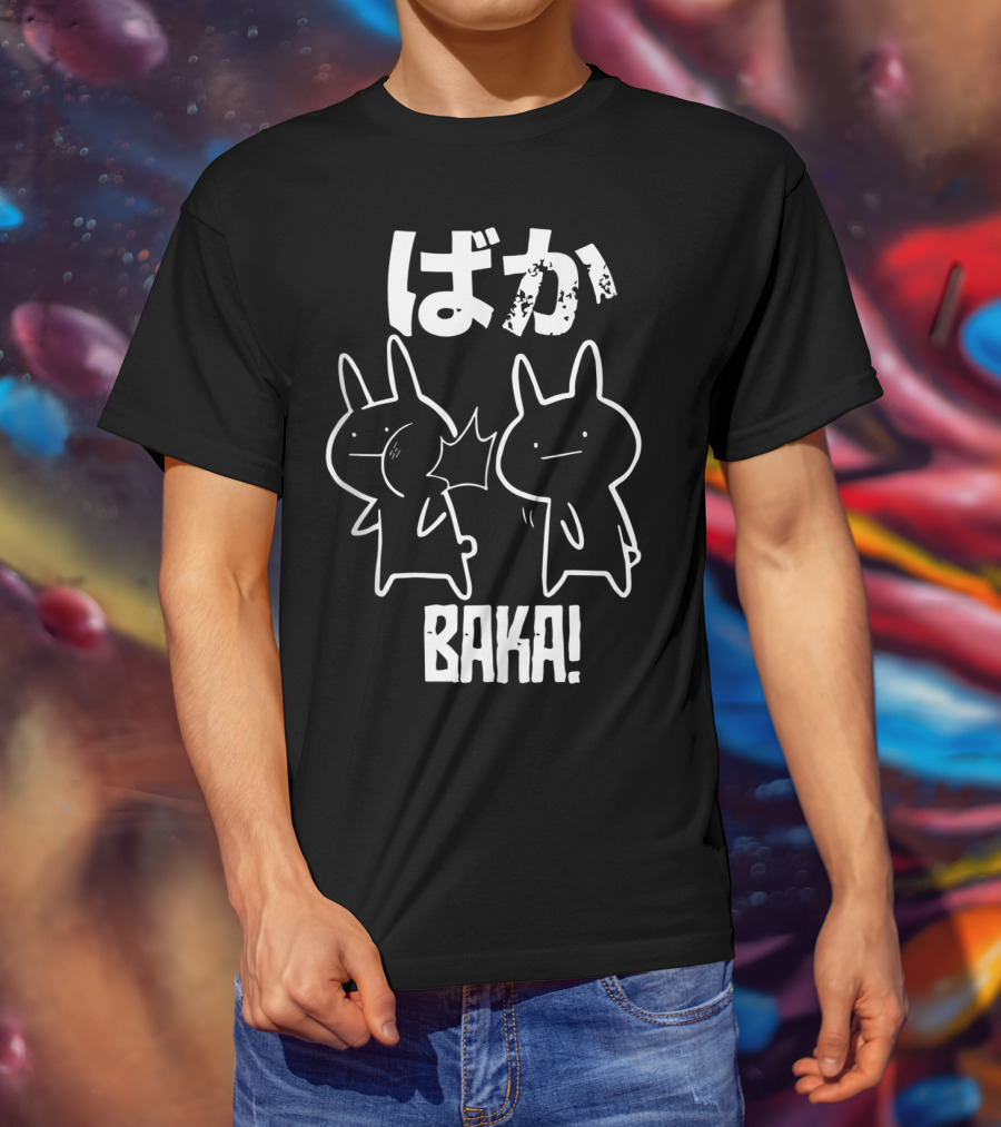 Baka Cute Anime Manga Japanese Word Funny Comic Style Characters T-Shirt