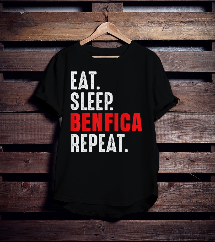 Eat Sleep BENFICA Repeat Soccer Football Fans Portugal T-Shirt