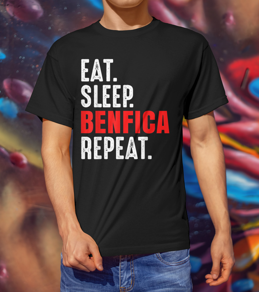 Eat Sleep BENFICA Repeat Soccer Football Fans Portugal T-Shirt