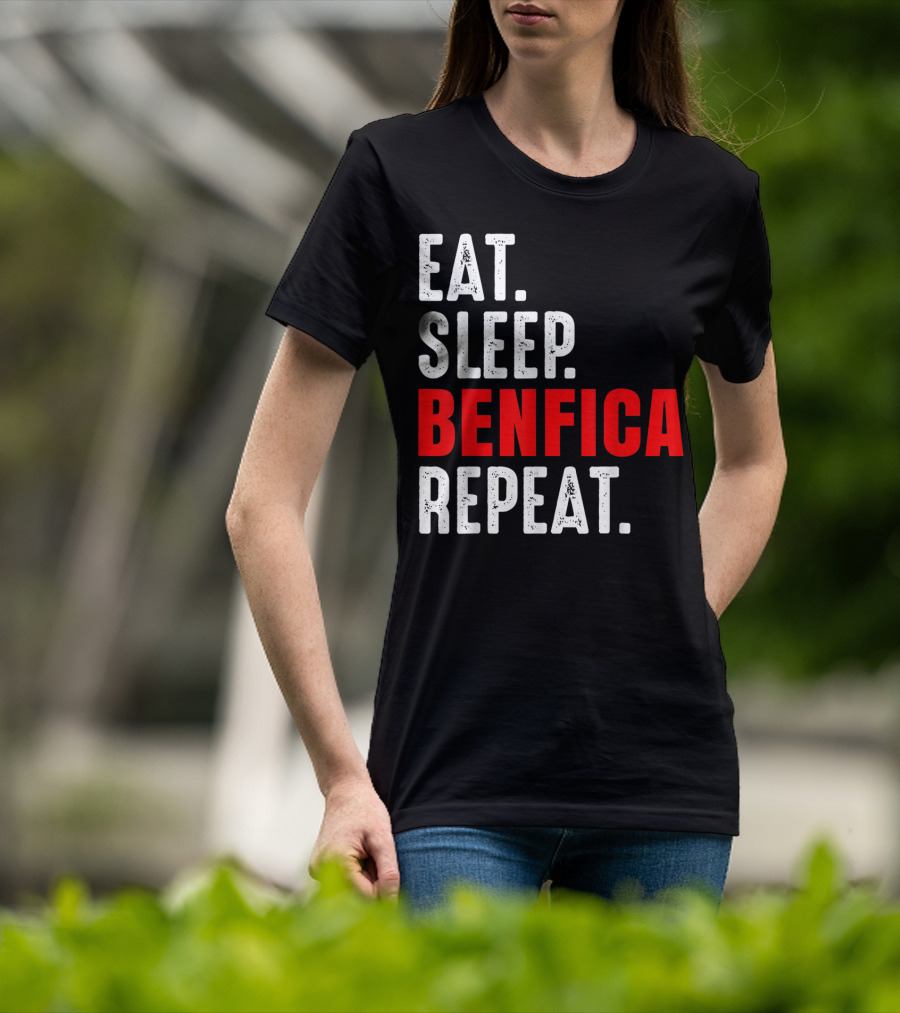 Eat Sleep BENFICA Repeat Soccer Football Fans Portugal T-Shirt