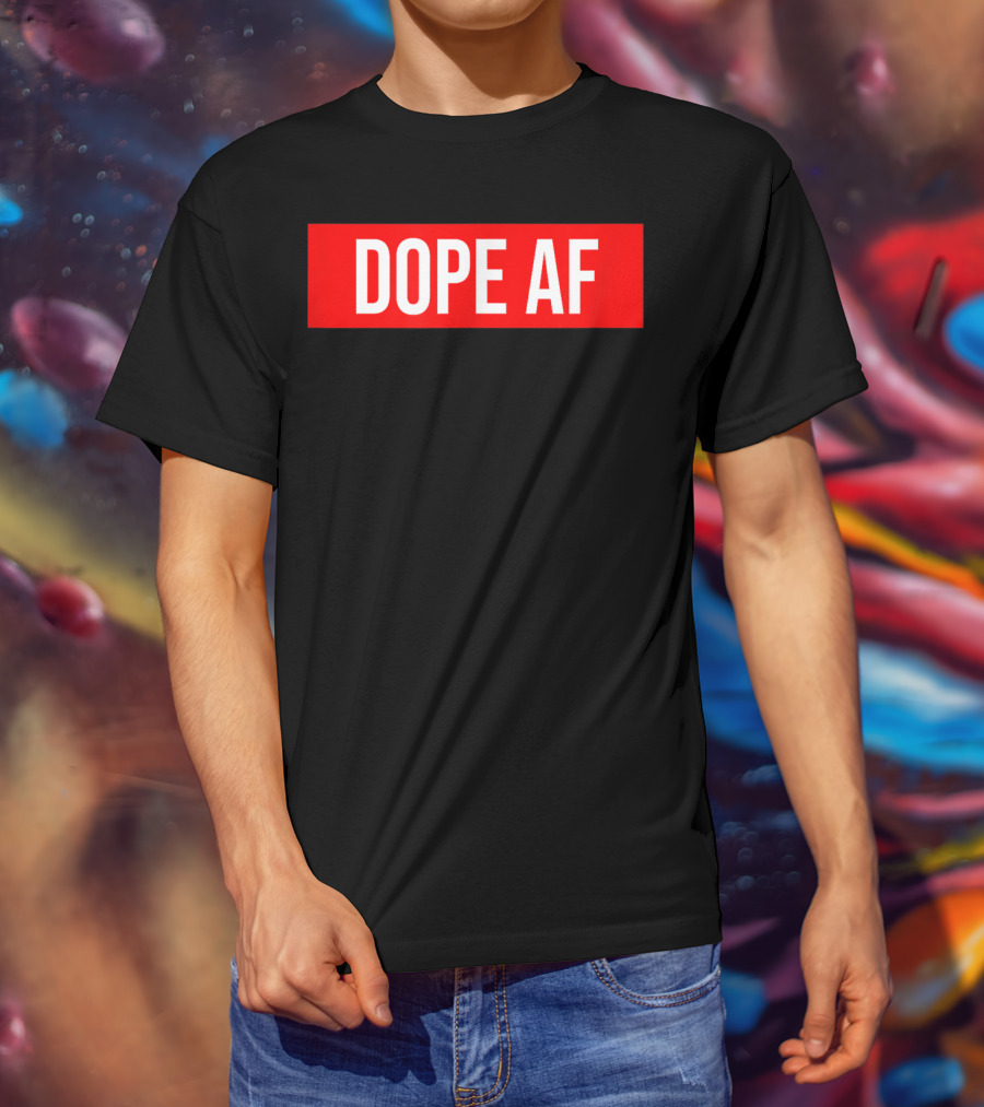 Dope AF Bold Red Rectangle T-Shirt