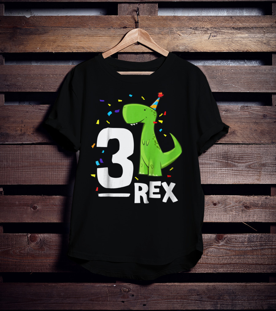 3 Rex Kids Threerex Birthday Party Dinosaur T-Shirt