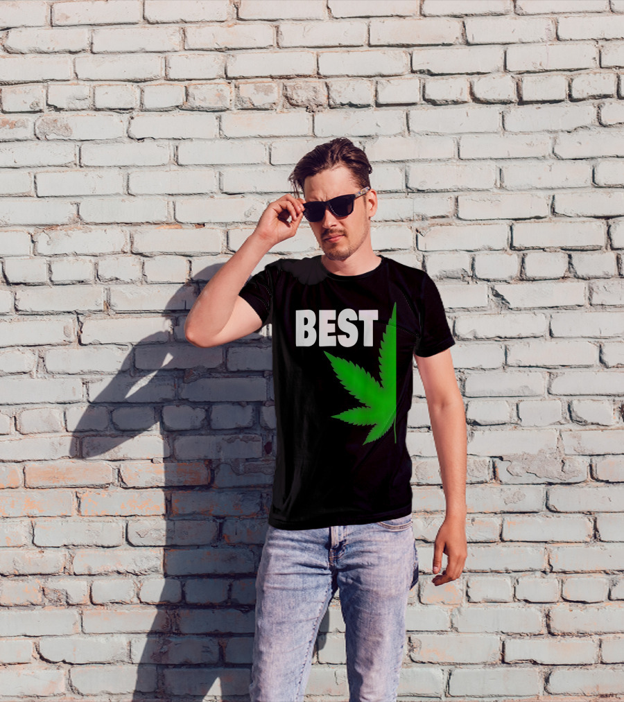 Couple Matching Best Buds BFF Marijuana Leaf Best T-Shirt