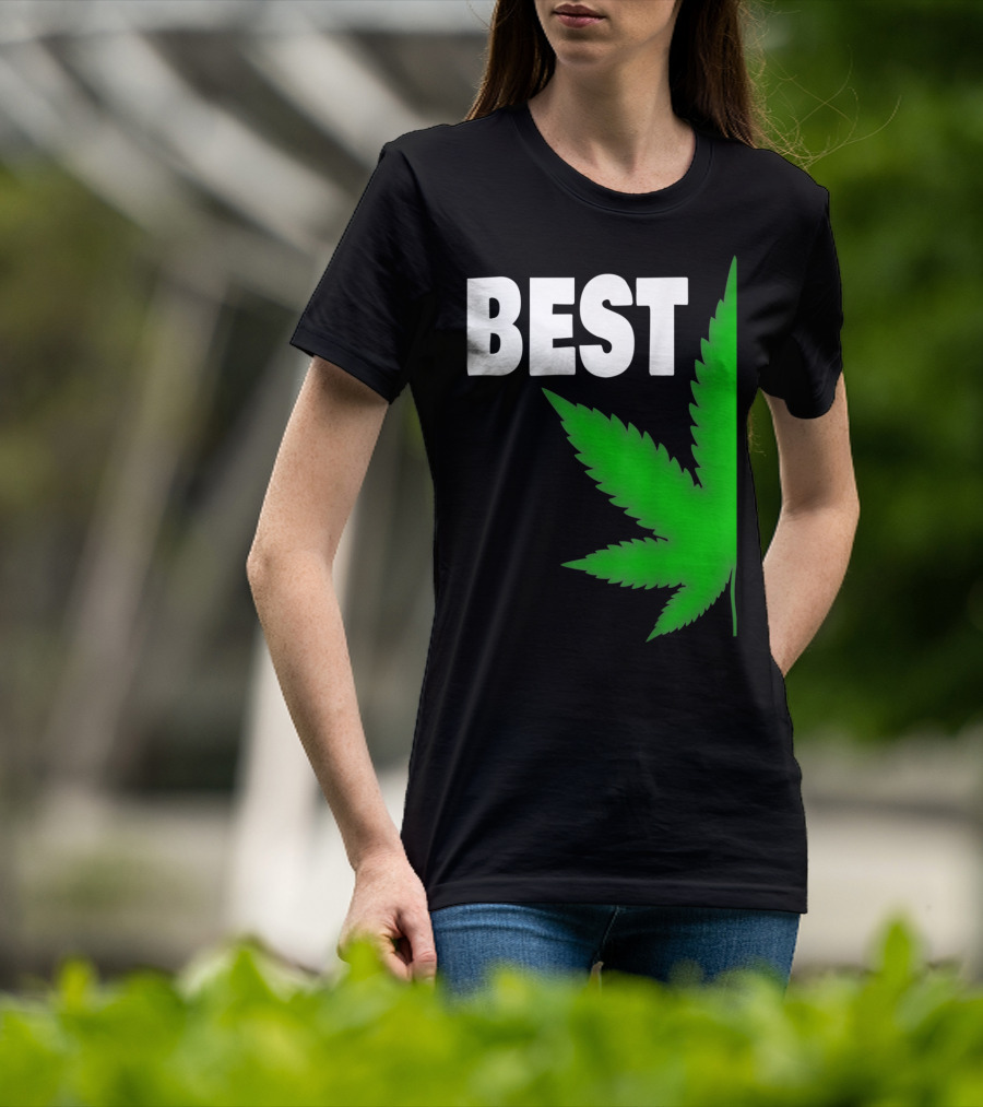 Couple Matching Best Buds BFF Marijuana Leaf Best T-Shirt