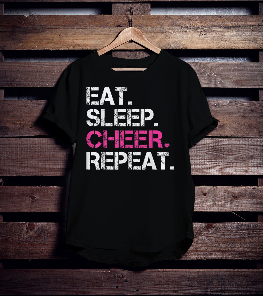 Eat Sleep Cheer Repeat Cheerleading Cheerleader T-Shirt